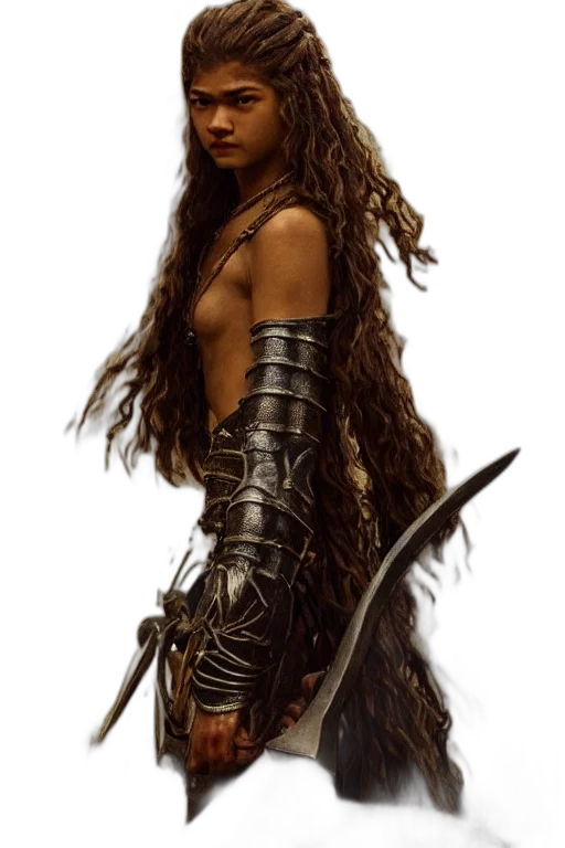 sword, staff, hair, weapon transparent PNG cut-out