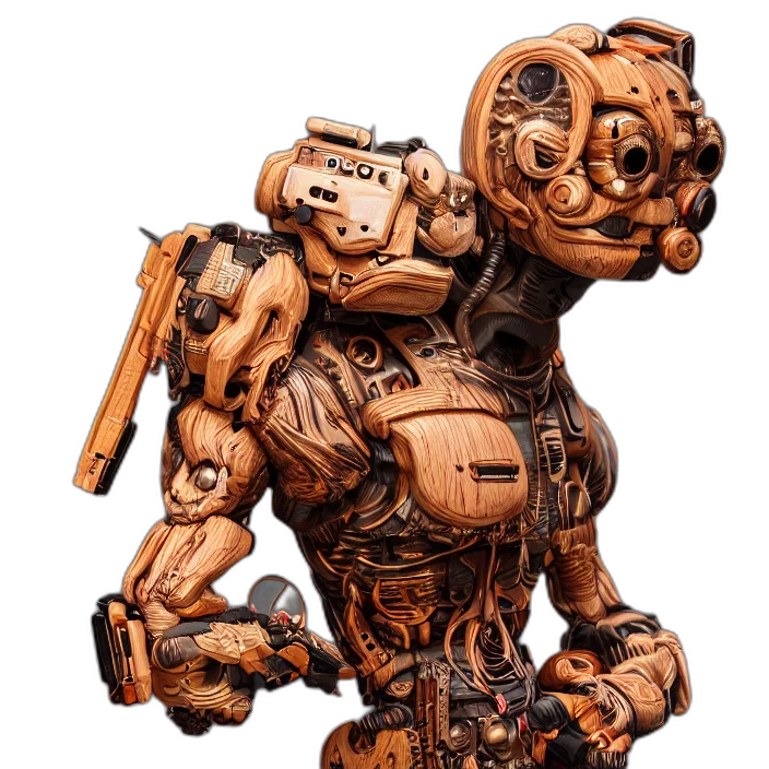 robot, weapon, concept art, 3d render transparent PNG cut-out