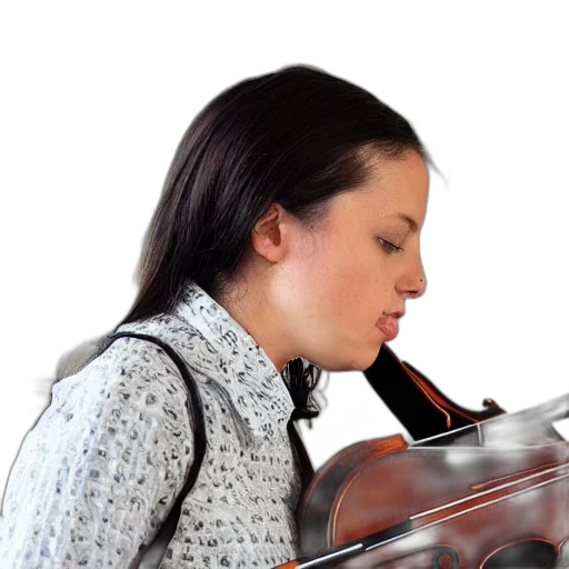 photorealistic, 3d render, realistic, violonist transparent PNG cut-out