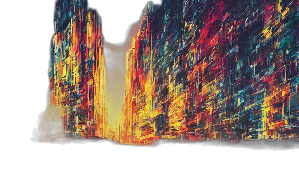 building, robot, concept art, comic book art, cyberpunk, photorealistic, city street, outer space transparent PNG cut-out