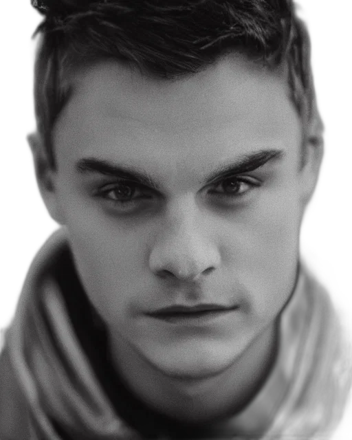 face, jacket, creature, photorealistic transparent PNG cut-out