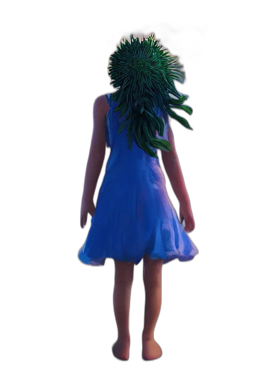 dress, tree, crown, creature, 3d render, concept art, photorealistic, vaporwave transparent PNG cut-out