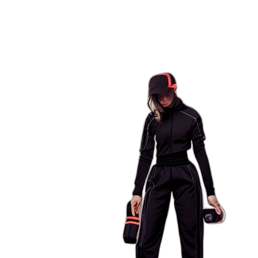 staff, jacket, hat, robot transparent PNG cut-out