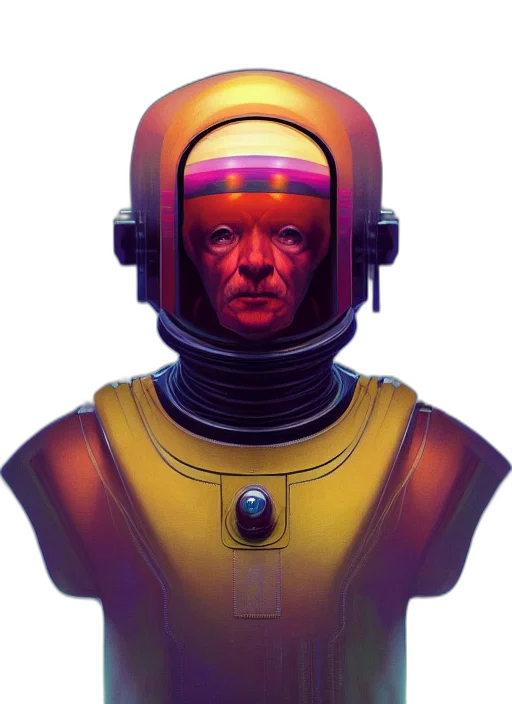 robot, face, mask, staff, concept art, cyberpunk, pixel art, 3d render transparent PNG cut-out