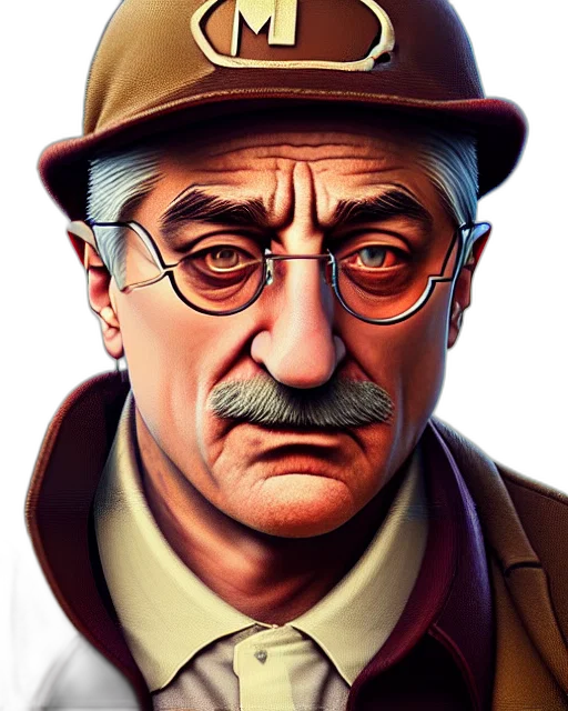 face, hat, staff, comic book art, concept art, photorealistic, cartoon, highly transparent PNG cut-out