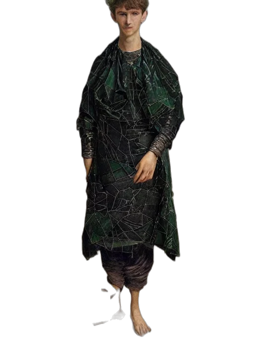 dress, jacket, staff, mask transparent PNG cut-out