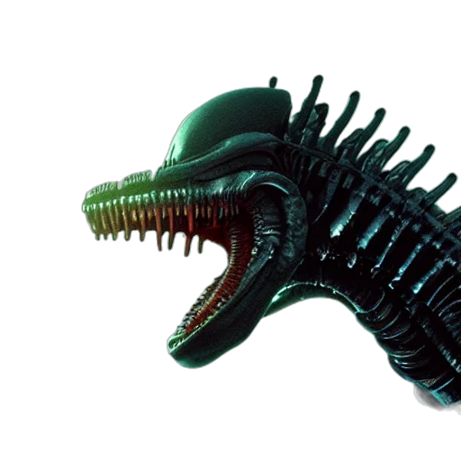 creature, dragon, animal, weapon, 3d render, concept art, outer space, octane transparent PNG cut-out