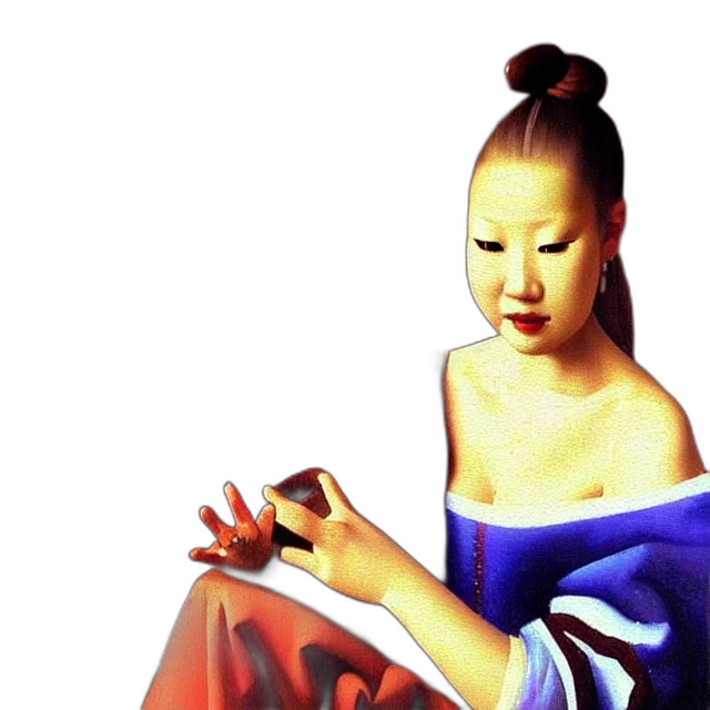 dress, jewelry, oil painting, photorealistic, fantasy art, concept art, fire, blue transparent PNG cut-out