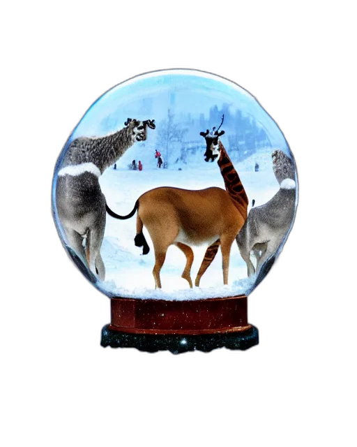 hat, animal, photorealistic, concept art, 3d render, fantasy art, snow, photo transparent PNG cut-out