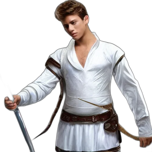 sword, staff, jacket, weapon, fantasy art, concept art, photorealistic, pixel art transparent PNG cut-out