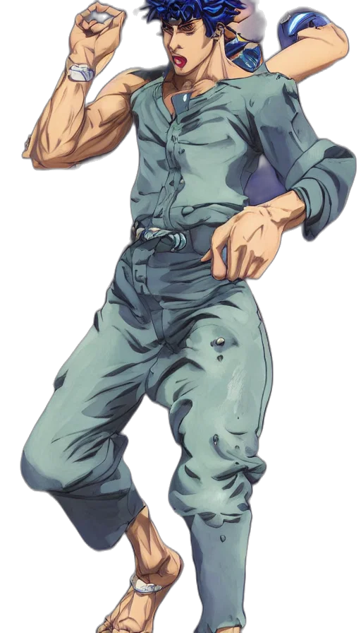 weapon, staff, jacket, face, concept art, anime, pixel art, comic book art transparent PNG cut-out