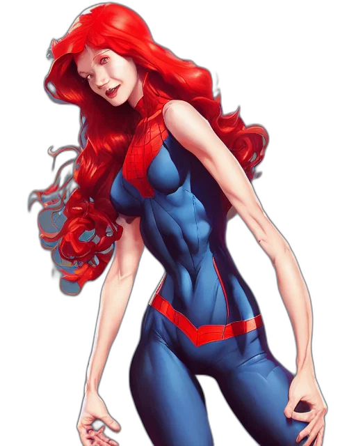 dress, comic book art, concept art, fantasy art, cartoon, red, haired, mary transparent PNG cut-out