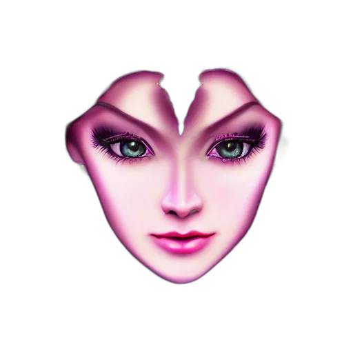 face, mask, crown, jewelry, 3d render, fantasy art, vaporwave, photorealistic transparent PNG cut-out