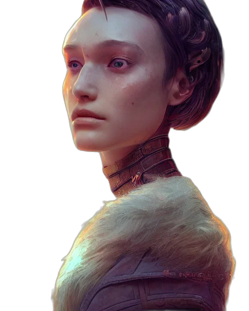face, robot, crown, mask, fantasy art, concept art, photorealistic, oil painting transparent PNG cut-out