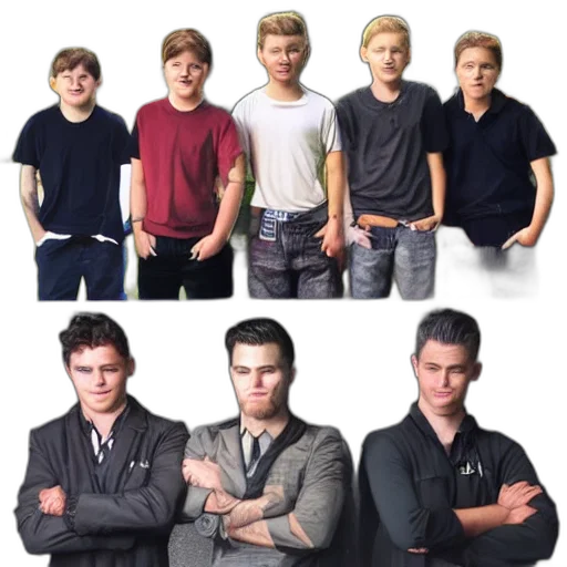 3d render, concept art, photorealistic, boys transparent PNG cut-out
