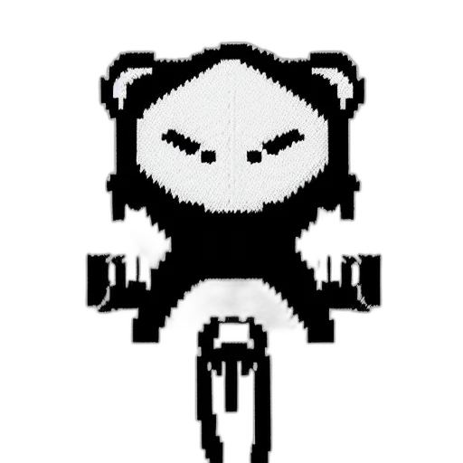 creature, animal, robot, pixel art, cartoon, concept art, comic book art, monochrome transparent PNG cut-out