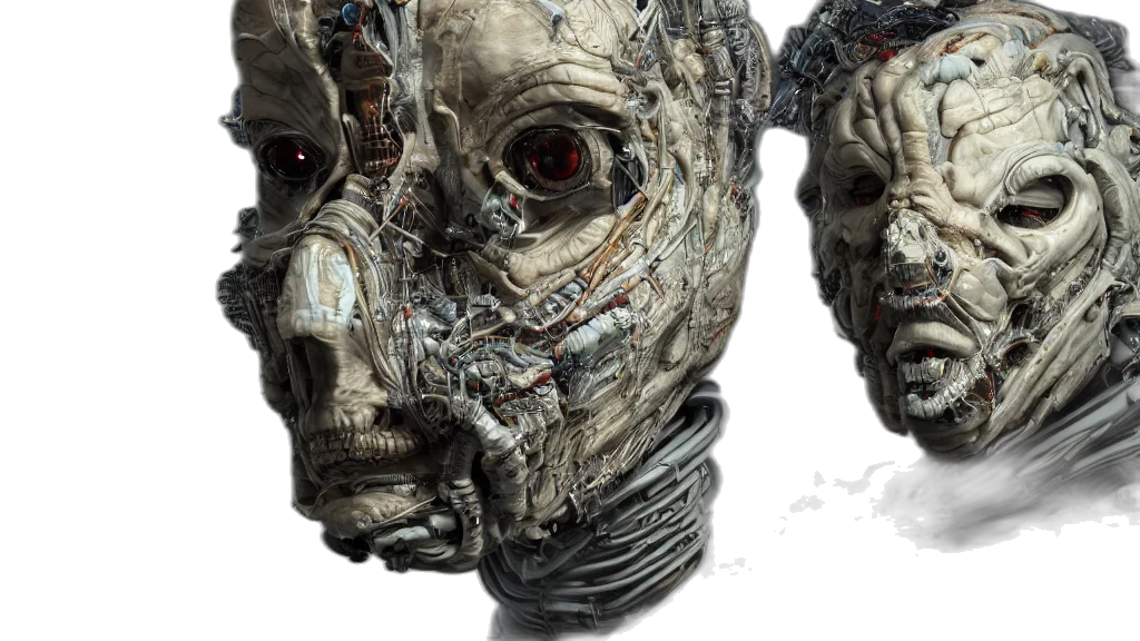 robot, mask, face, concept art, cyberpunk, 3d render, photorealistic, supercomputer transparent PNG cut-out