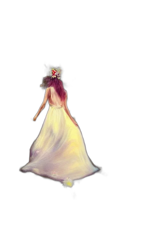 dress, crown, hat, flower, watercolor, concept art, pixel art, oil painting transparent PNG cut-out