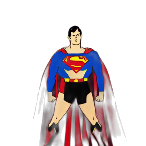 comic book art, concept art, cartoon, pixel art, superman, goes, goldfinger, concert transparent PNG cut-out