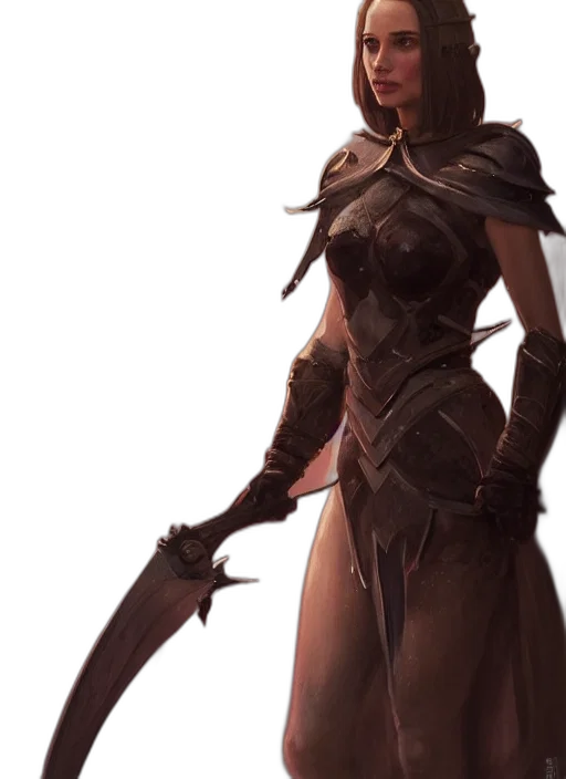 sword, staff, weapon, dress, concept art, fantasy art, 3d render, comic book art transparent PNG cut-out