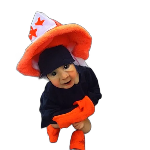 hat, staff, creature, 3d render transparent PNG cut-out