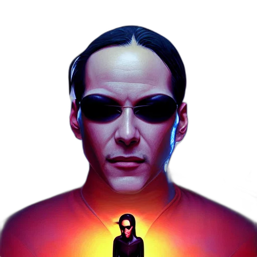face, mask, robot, cyberpunk transparent PNG cut-out