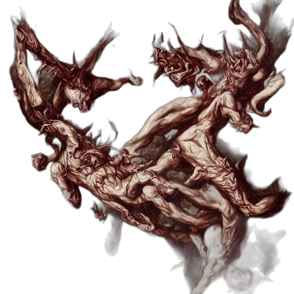 dragon, creature, tree, staff transparent PNG cut-out