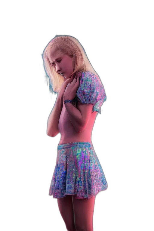 dress, jacket, vaporwave, 3d render transparent PNG cut-out