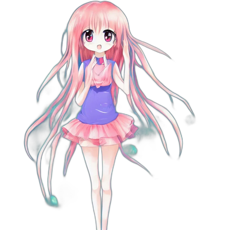 dress, creature, staff, hair, anime, pixel art, 3d render, concept art transparent PNG cut-out