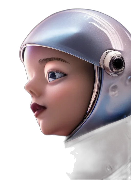robot, face, 3d render, concept art transparent PNG cut-out