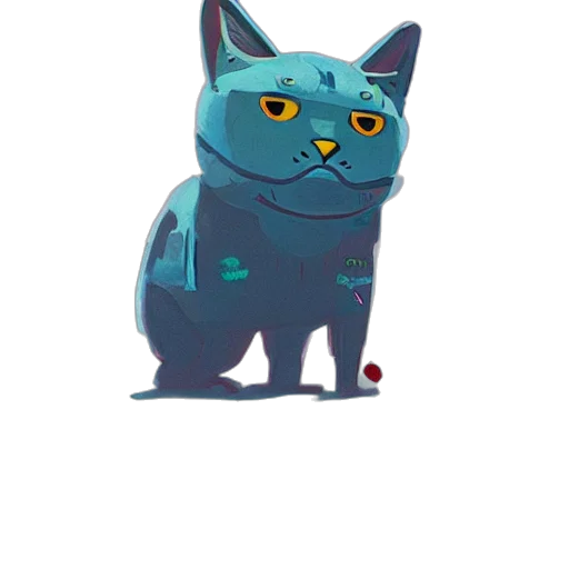 staff, animal, creature, robot, concept art, pixel art, 3d render, vaporwave transparent PNG cut-out