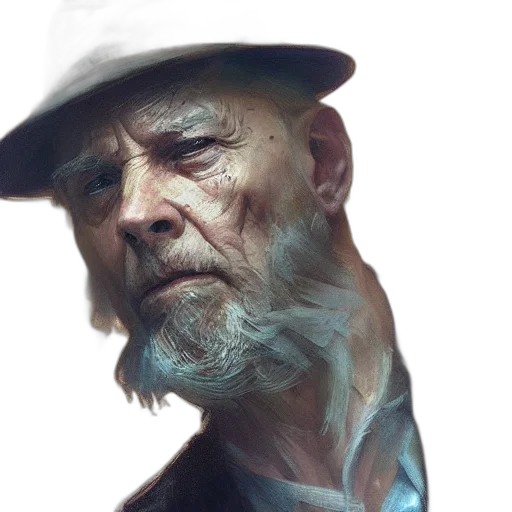 face, hat, photorealistic, concept art transparent PNG cut-out