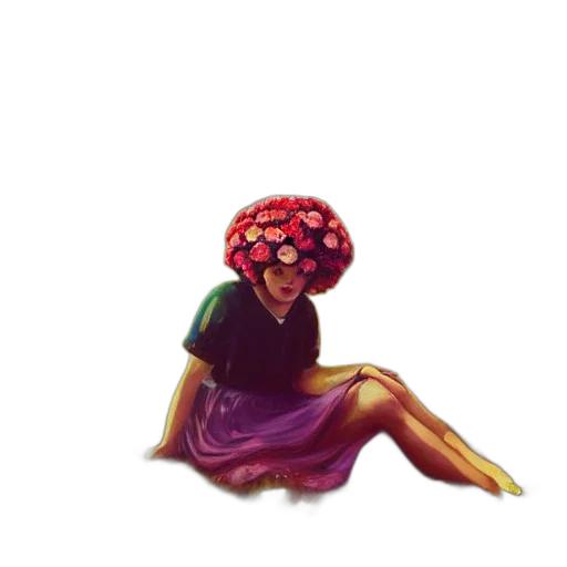 dress, crown, hat, flower, pixel art, concept art, watercolor, photorealistic transparent PNG cut-out
