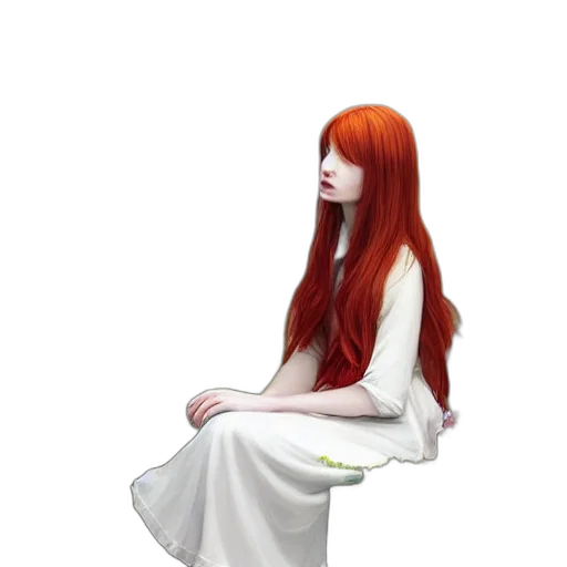 dress, hair, crown, staff transparent PNG cut-out