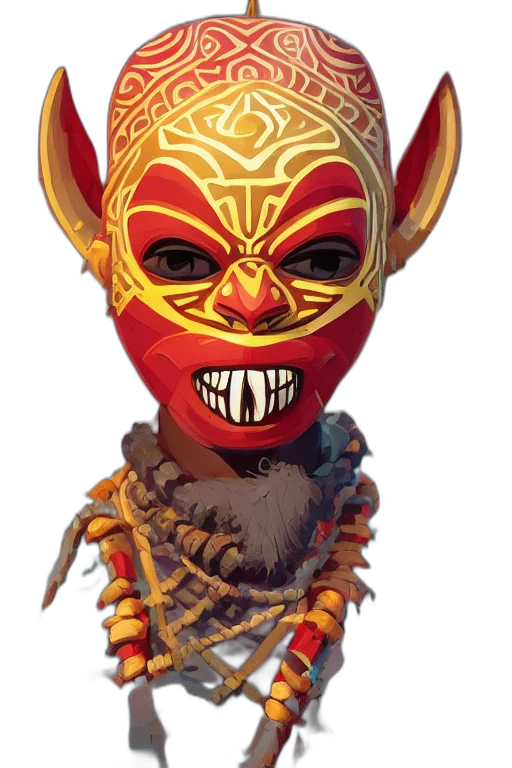 mask, face, staff, creature transparent PNG cut-out