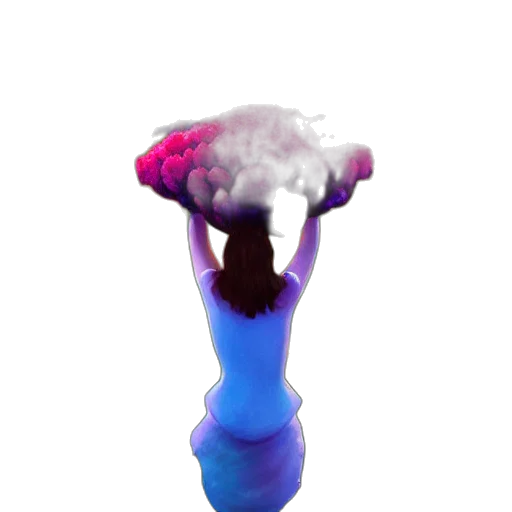umbrella, hat, hair, staff transparent PNG cut-out