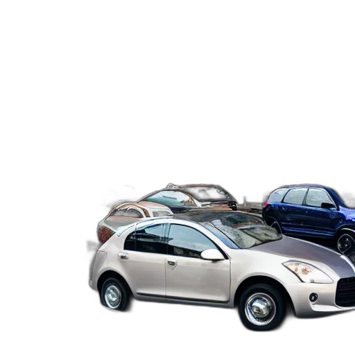 car, 3d render, five, cars transparent PNG cut-out