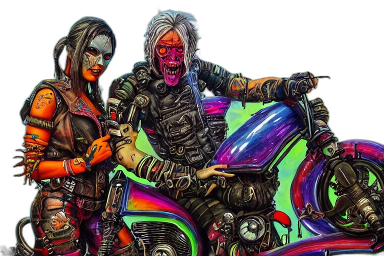 cyberpunk, concept art, comic book art, fantasy art transparent PNG cut-out