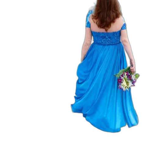 dress, jewelry, crown, photorealistic, 3d render, concept art, blue, colorful transparent PNG cut-out