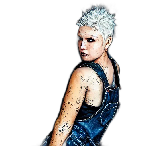 hair, staff, jacket, jewelry, photorealistic, cyberpunk, cartoon, concept art transparent PNG cut-out