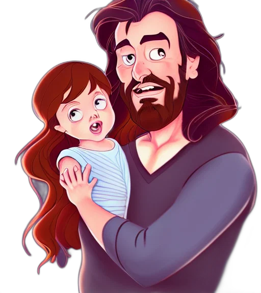 hair, cartoon, watercolor, comic book art, concept art, fire, long, haired transparent PNG cut-out
