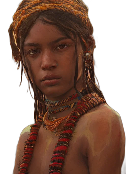 face, jewelry, staff, weapon, concept art, fantasy art, photorealistic, oil painting transparent PNG cut-out