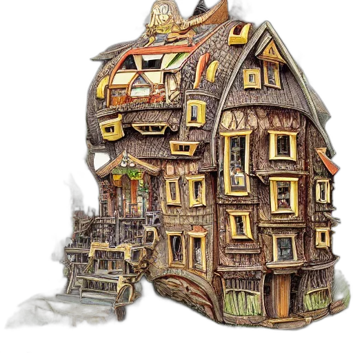 building, furniture, concept art, fantasy art transparent PNG cut-out