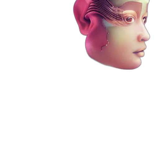 mask, face, crown, robot, vaporwave, 3d render, concept art, photorealistic transparent PNG cut-out