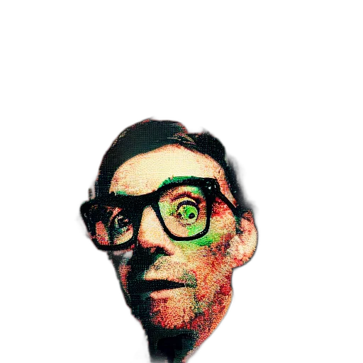 face, mask, creature, staff, cartoon, comic book art, pixel art, 3d render transparent PNG cut-out