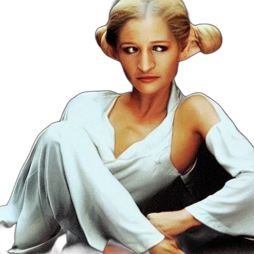 face, photorealistic, concept art, ellen, barkin, circa, princess, leia transparent PNG cut-out