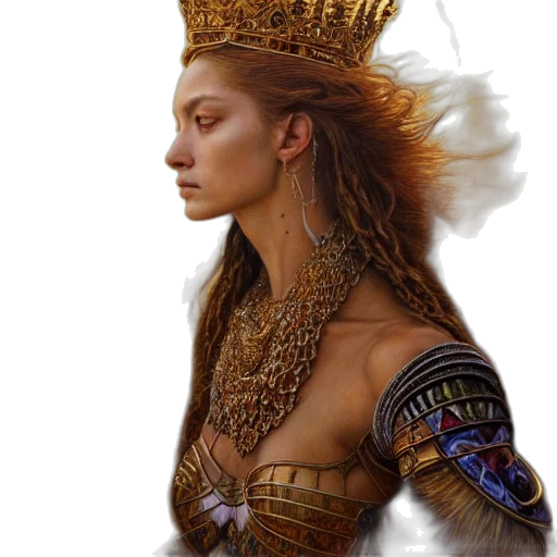 crown, jewelry, face, fantasy art transparent PNG cut-out