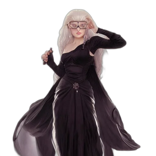 dress, staff, concept art, fantasy art transparent PNG cut-out