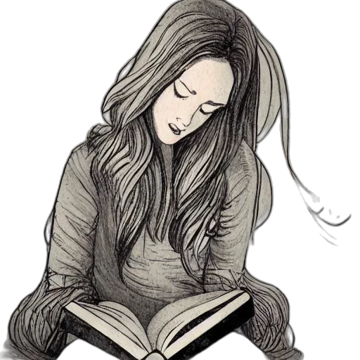 pencil sketch, cartoon, fantasy art, comic book art, dnd, style, portrait, girl transparent PNG cut-out