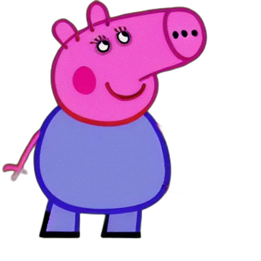 animal, creature, dress, face, concept art, cartoon, 3d render, peppa transparent PNG cut-out